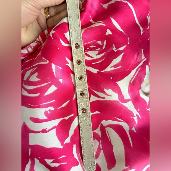 Kate Spade New York Minnie Rose Silk Dres 8 Belted Sleeveless Floral Pink White - Picture 14 of 15